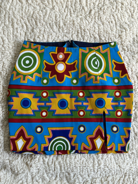 Kente Goodness Side Split Mini Skirt