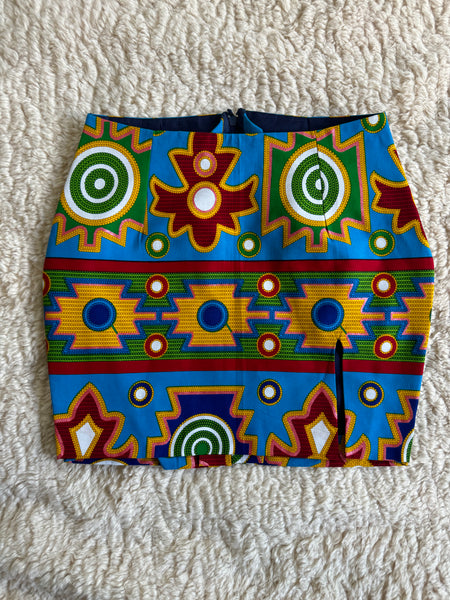 Kente Goodness Side Split Mini Skirt