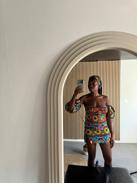 Kente Goodness Side Split Mini Skirt